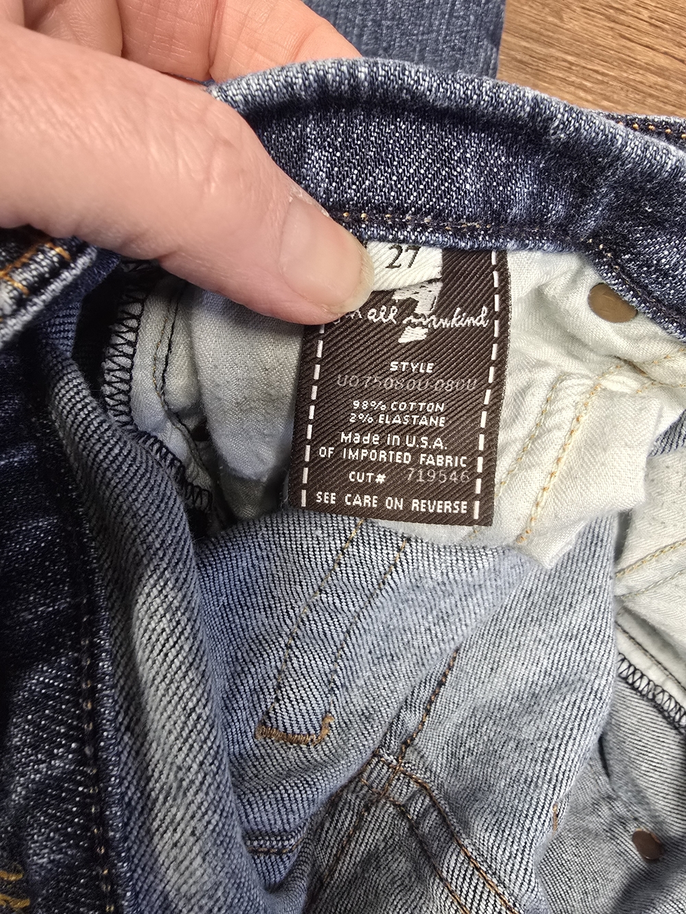 7 For All Mankind Women's Two-Tone Blue Bootcut Jeans - Picture 3 of 3
